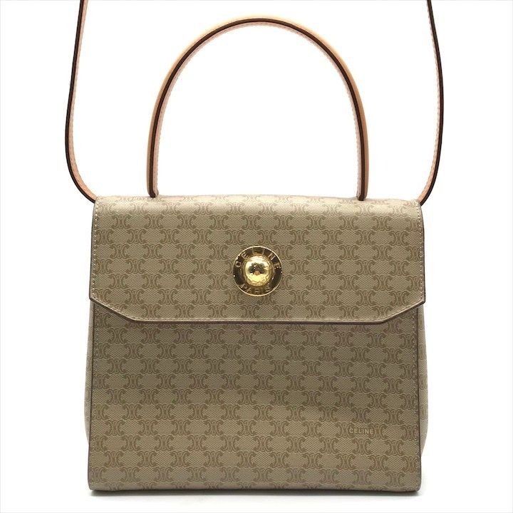 Celine Macadam Pattern Star Ball 2-Way Bag Crossbody Brown