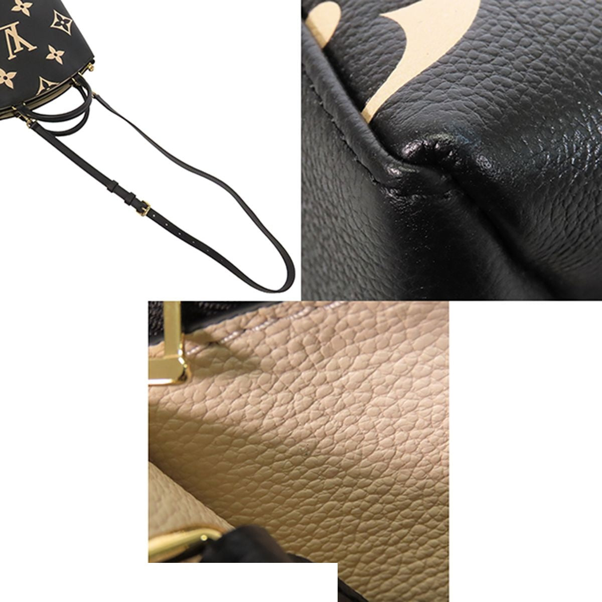 Louis Vuitton Petit Palais Black Beige Monogram Empreinte 2-Way Shoulder Bag — view 6