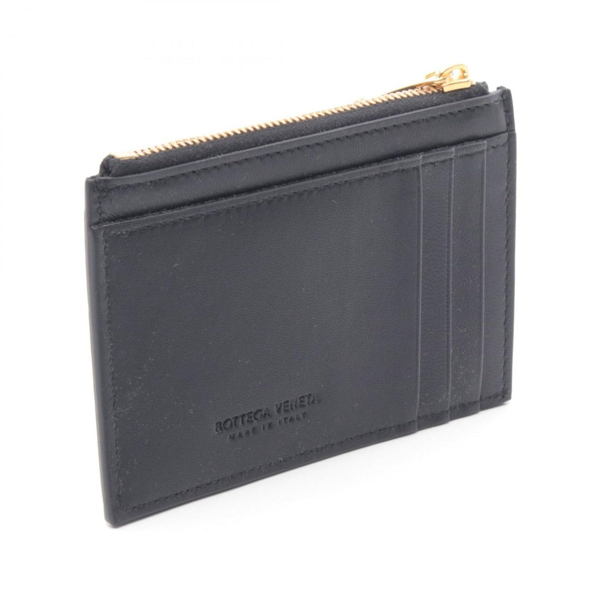 Bottega Veneta Coin Case Intrecciato Black Leather — view 2