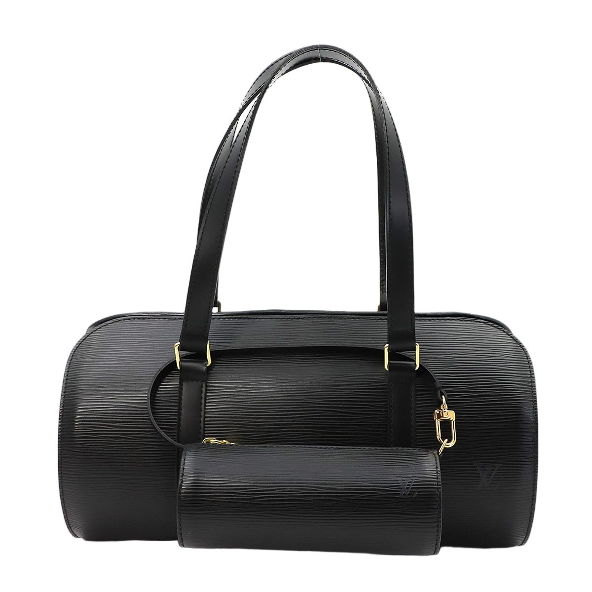 Louis Vuitton Epi Soufflot Hand Bag Leather Noir Gold