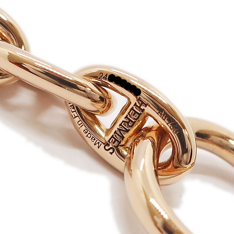 Hermes Chaine D'ancre T PM 750pg Bracelet 26 Frames Pink Gold 16cm