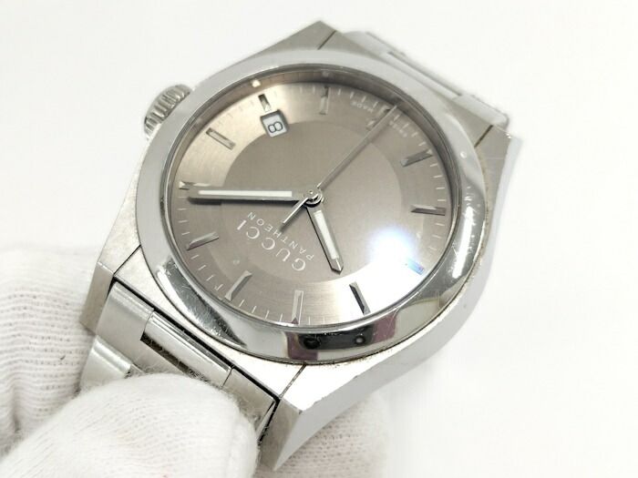 Gucci Watch Boys Size Pantheon Quartz SS Champagne Gold Dial 1154