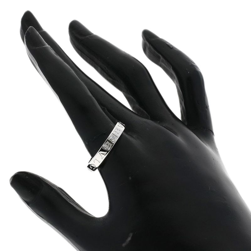 Bvlgari Bulgari Double Logo 1P Diamond Ring And Ring 18K White Gold Ladies