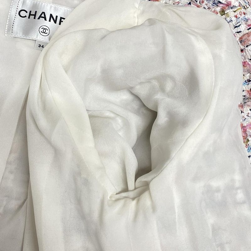 Chanel Jacket Size 34 S Women - P74009 White X Pink X Multi Long Sleeves /