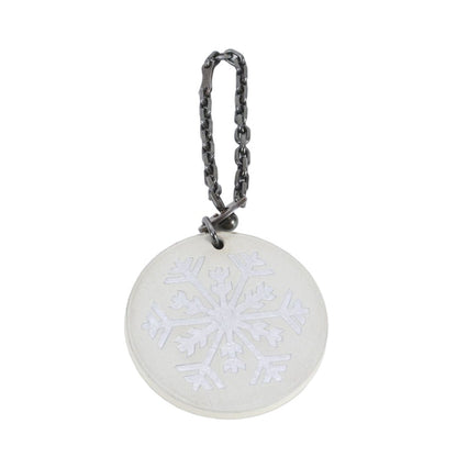 Hermes Snowflake Motif 925 Sterling Silver Bag Charm Key Holder