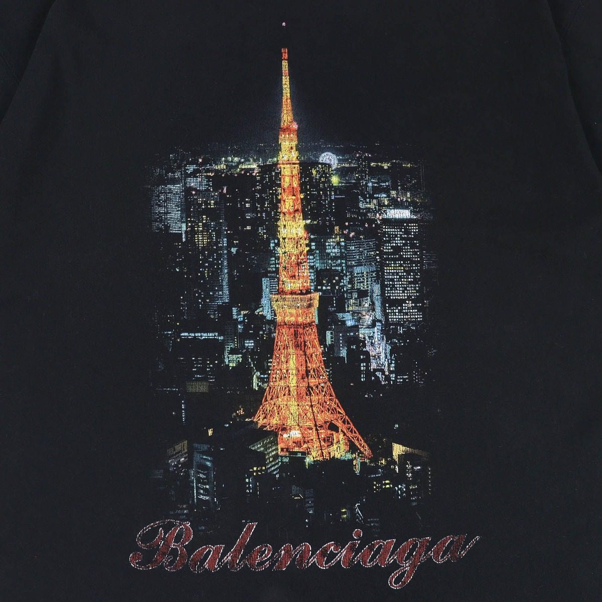 Balenciaga Cotton Ginza Store Opening Commemoration Tokyo Tower Print Distressed — view 4