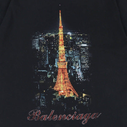 Balenciaga Cotton Ginza Store Opening Commemoration Tokyo Tower Print Distressed — view 4