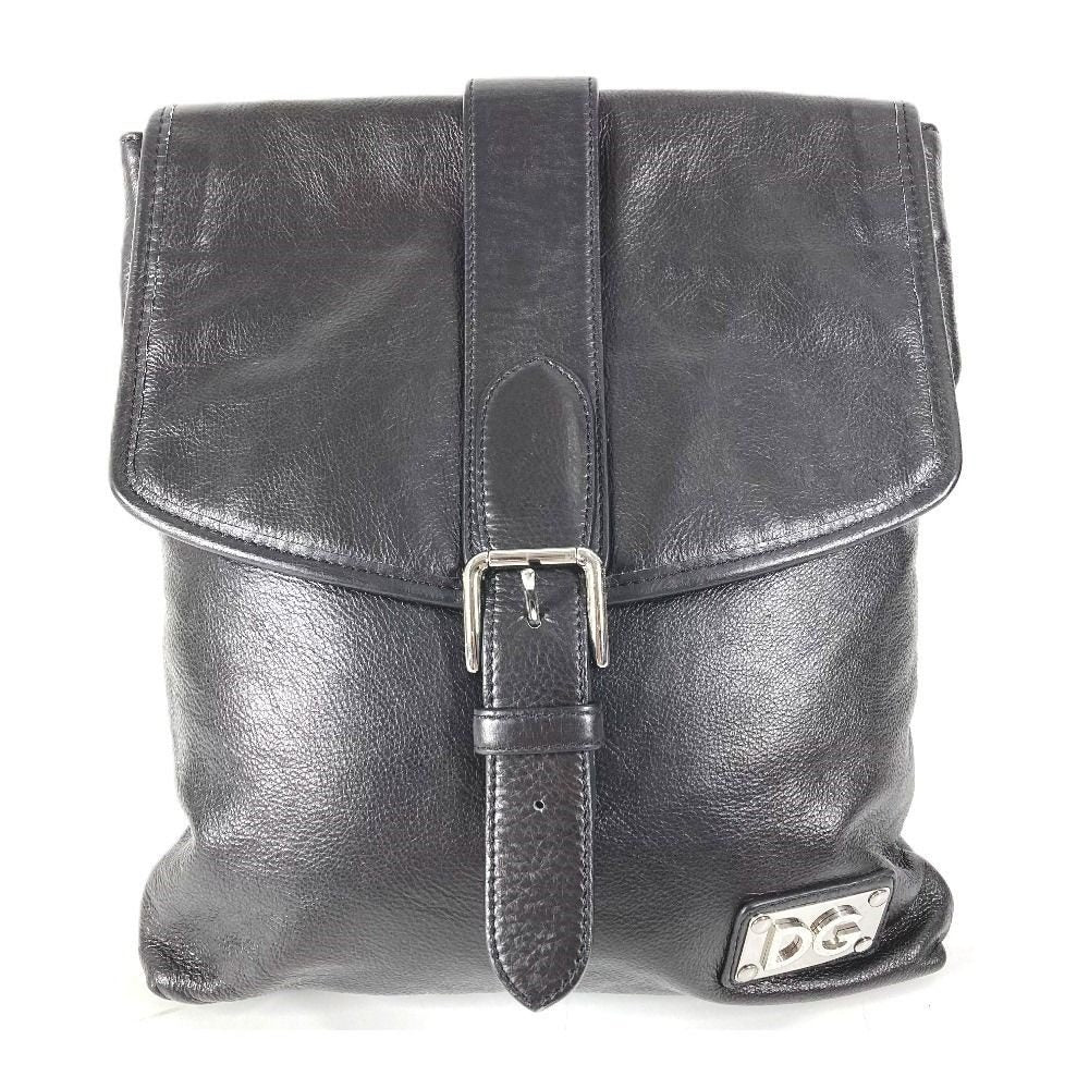 Dolce & Gabbana Backpack Logo DG Leather Black