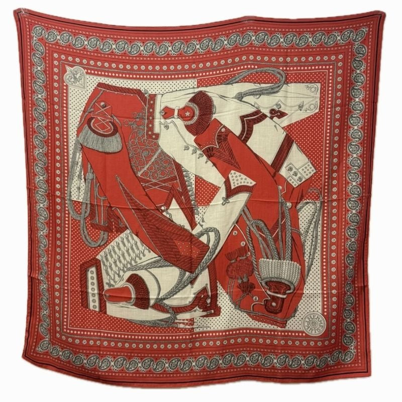 Hermes Scarf Carre Geant 140 Cashmere Red