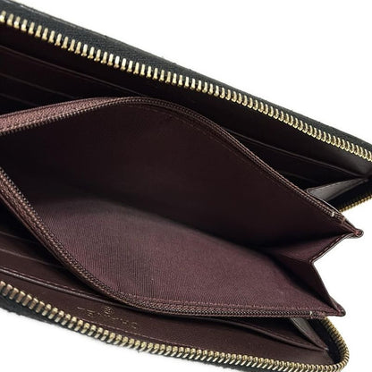 Chanel Long Wallet Matelasse Black And Gold Round Zipper/gold Hardware Lambskin