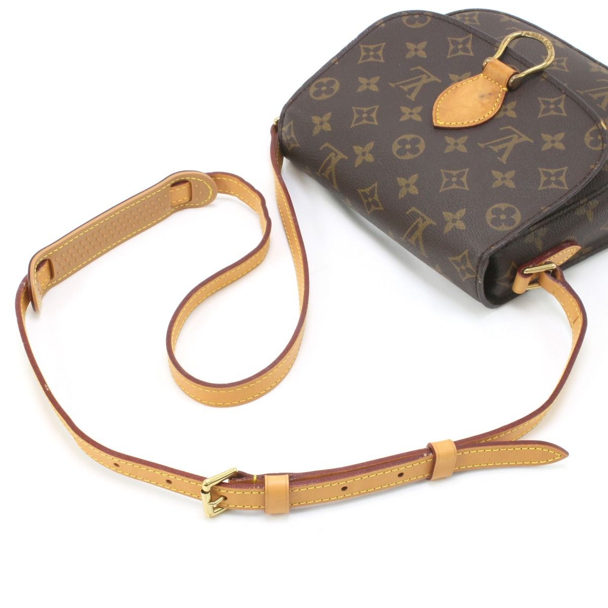 Louis Vuitton Shoulder Bag Monogram Saint-Cloud Cracks in the Folds Inside