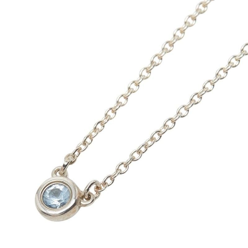 Tiffany & Co by the Yard Aquamarine Pendant Necklace Silver