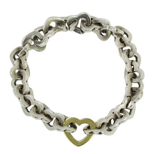 Authentic Tiffany & Co Tiffany & Co Heart Link 925 750 YG Bracelet Bangle