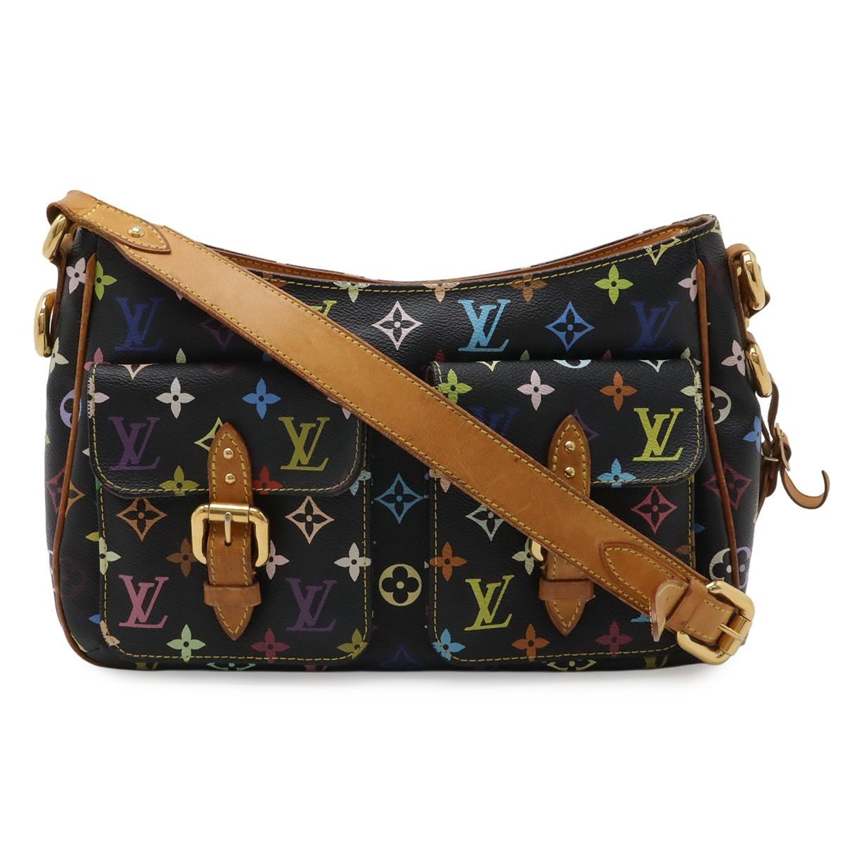 Louis Vuitton Monogram Multicolor Lodge GM Shoulder Bag Crossbody Noir Black