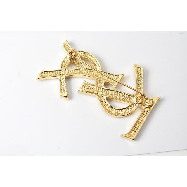 Saint Laurent Pin Brooch Badge Monogram YSL Logo — view 2