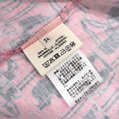 Hermes Short Sleeve T-Shirt Total Cotton Pink and Navy 34 Navy Blue [brides de