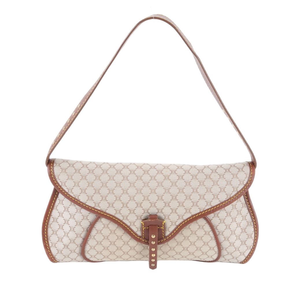 Celine Vintage Macadam Triomphe Leather Shoulder Bag Hand