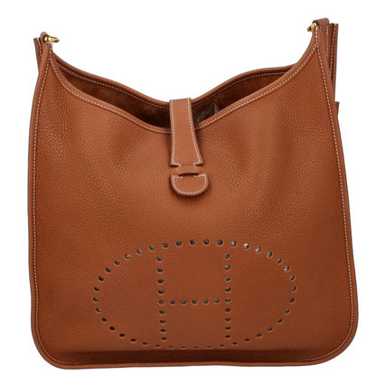 Hermes Evelyn 3 GM Taurillon Clemence Women's Shoulder Bag Gold Excellent