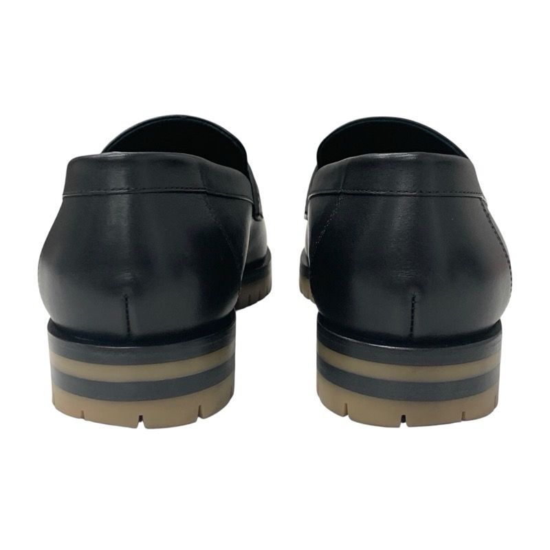 Hermes Faubourg Loafer Leather Shoes Leather Black Silver Hhardware Moccasin