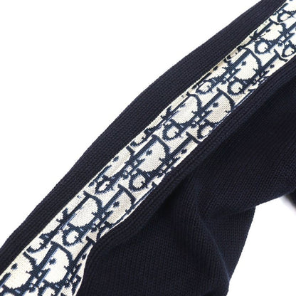 DIOR Christian DIOR Homme 113m638at187 Cotton Silk Oblique Sleeve Pullover Knit Sweater Navy