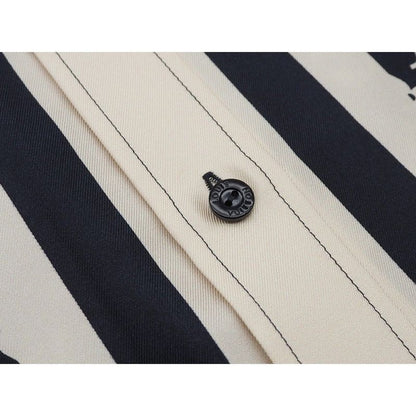 Louis Vuitton Monogram Pajama Shirt Silk Shirt Blouse Women's Tops Navy Ivory