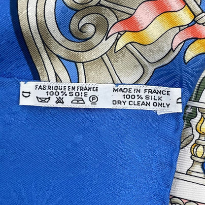 Hermes Carre 90 Scarf Silk LUNA PARK Amusement Park Merry-go-round Blue With Box
