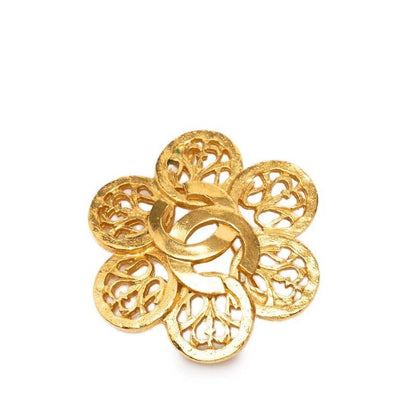 Chanel CC Logo Vintage Brooch Gold Plated