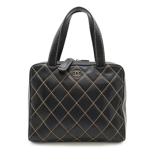 Chanel Wild Stitch CC Logo Tote Leather Black