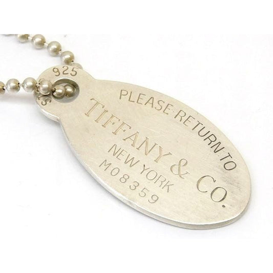 Tiffany & Co Necklace Oval Tag 925 Silver Return To Co7 G7