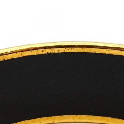 Hermes Bangle Emile GM GP Plated Cloisonne Gold Black White Ladies
