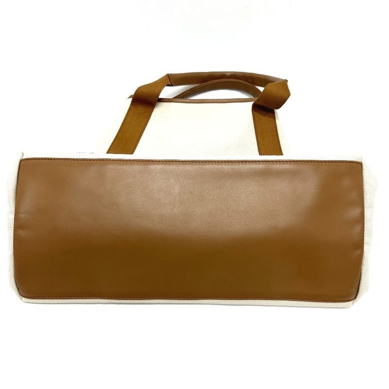 Balenciaga Tote Bag Navy Cabas M 339936 Canvas/leather Beige