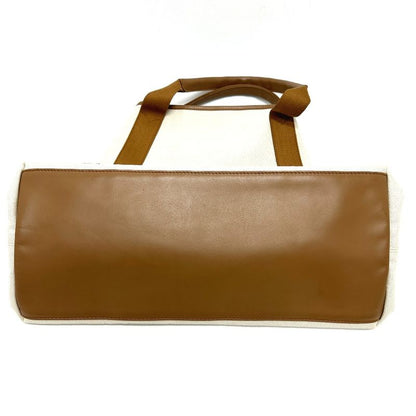 Balenciaga Tote Bag Navy Cabas M 339936 Canvas/leather Beige