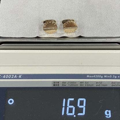 Bulgari Bvlgari Cufflinks Button Cufflinks 18K Yellow Gold 169g Diamond Yellow