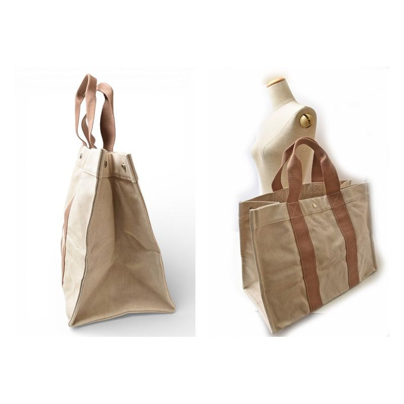 Hermes Tote Bora Cabas Doplage GM Palladium Canvas Beige — view 2