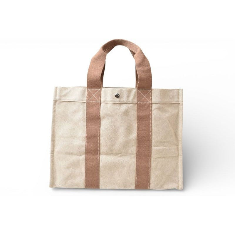Hermes Tote Bora Cabas Doplage GM Palladium Canvas Beige