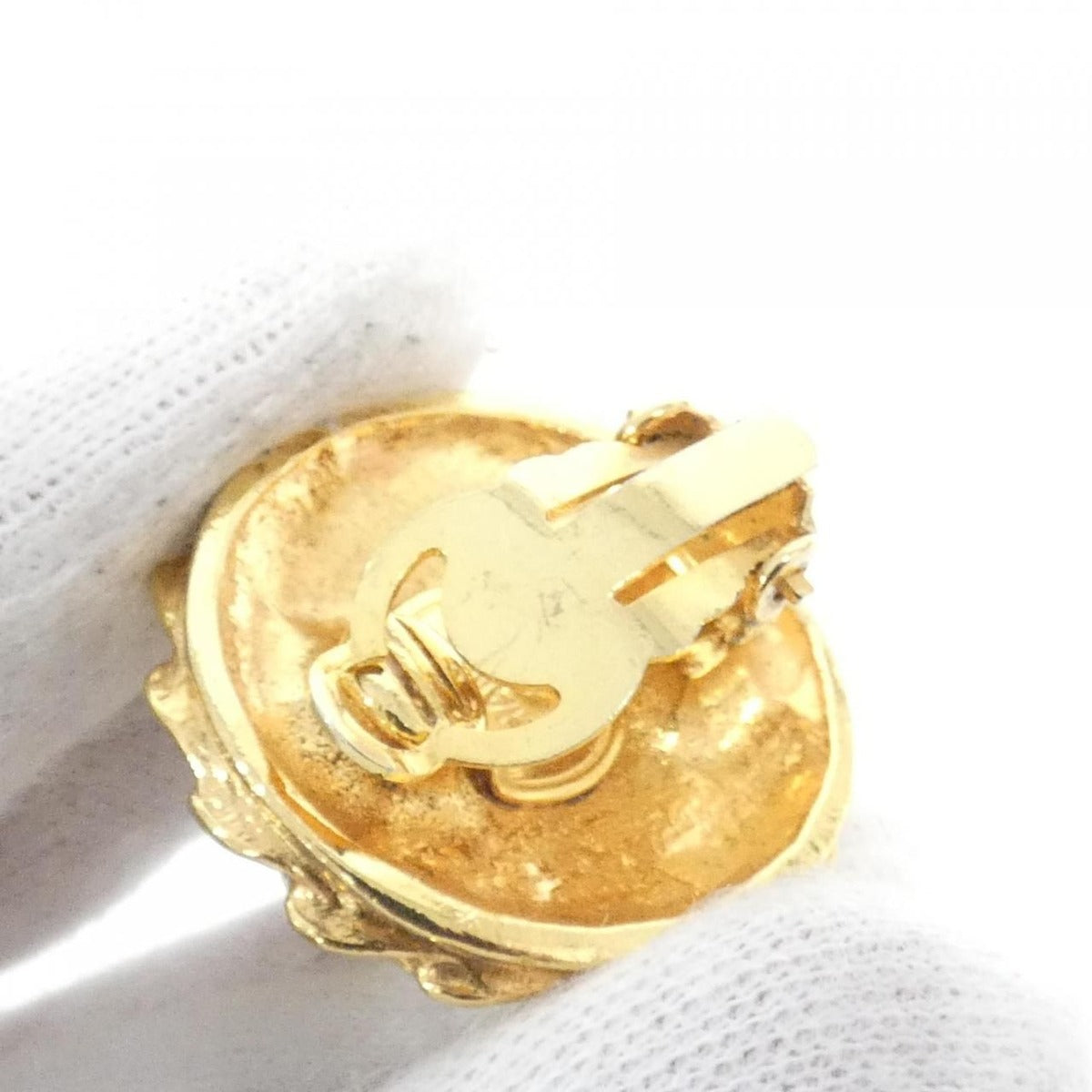Chanel Vintage Earrings Gold Crystal — view 4