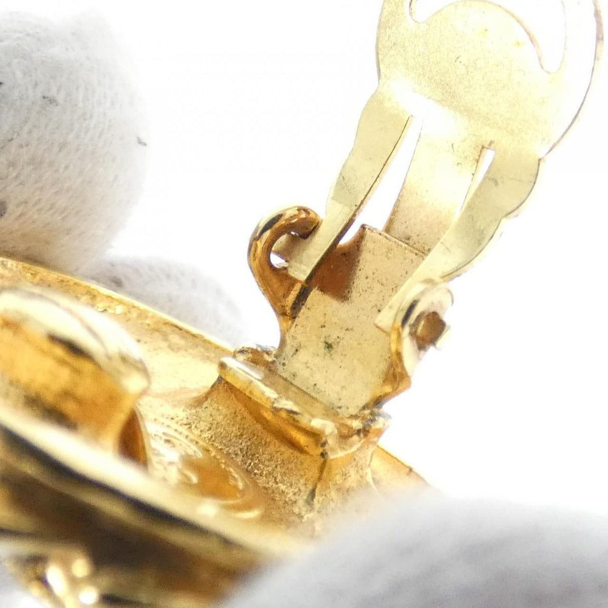 Chanel Vintage Earrings Gold Crystal — view 8