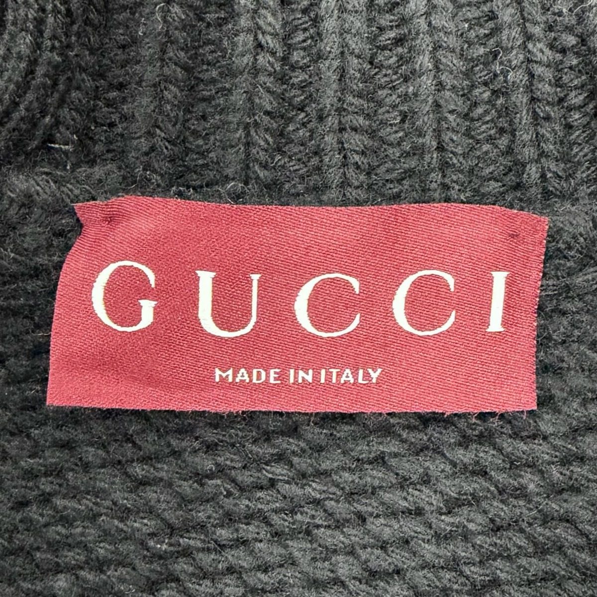 Gucci Silk Back Ribbon Cashmere Blend Over Knit Frill Sweater Black — view 6