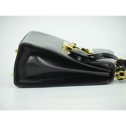 Gucci Lady Lock 2-Way Shoulder Bag Handbag Pochette Leather Black — view 3