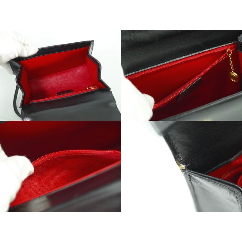 Gucci Lady Lock 2-Way Shoulder Bag Handbag Pochette Leather Black — view 8