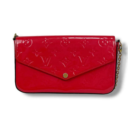 Louis Vuitton Pochette Felicie Chain Shoulder Bag Chain Wallet Vernis Patent