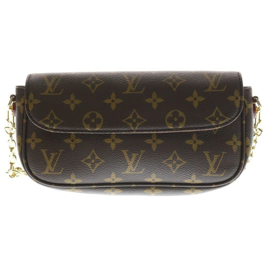 Louis Vuitton Monogram Wallet on Chain Ivy Mini Shoulder Bag Brown Leather Gold