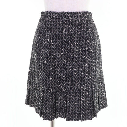 Chanel Vintage Coco Button Tweed Jacket Skirt Set Black White 38 — view 6