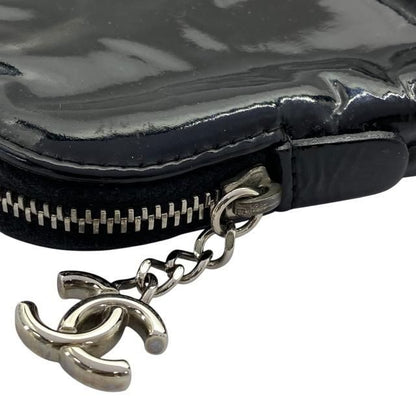 Chanel Cruise Line Pouch Small Pouch Multi Pouch Coco Mark Enamel Leather Black