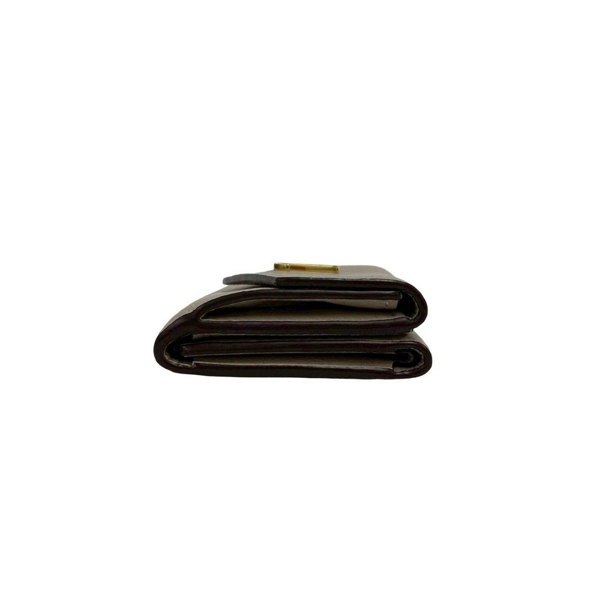 Louis Vuitton Portefeuille Lock Mini Leather Trifold Wallet Beige — view 5