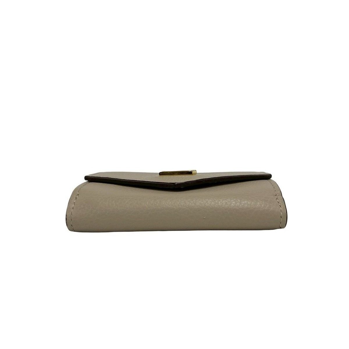 Louis Vuitton Portefeuille Lock Mini Leather Trifold Wallet Beige — view 6