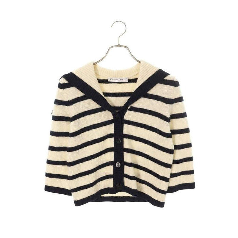 Dior Mariner D-stripes Marine Knit Cardigan 34 White Navy