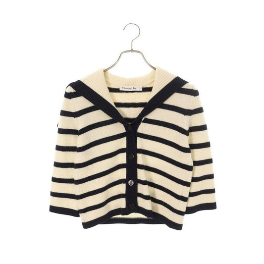 Dior Mariner D-stripes Marine Knit Cardigan 34 White Navy