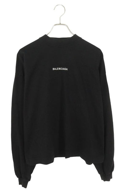 Balenciaga 818432 Tpvk1 Logo Embroidered Cropped Long Sleeve Cut And Sewn Men's