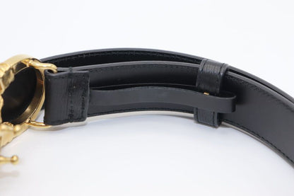Gucci Double Taiga - Head Buckle Leather Belt 70 28 037 1766 1424 Black Made In